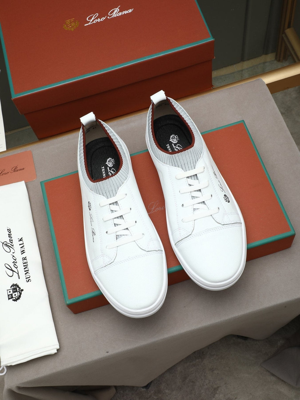 Loro Piana Lace-Up Low-Top Sneakers — front
