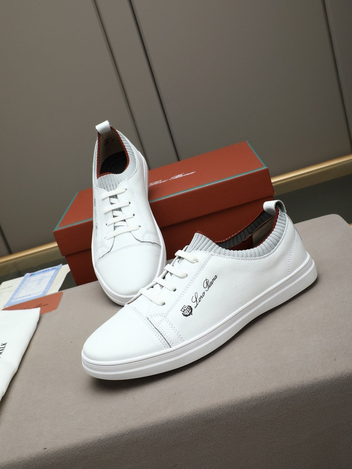 Loro Piana Lace-Up Low-Top Sneakers — front