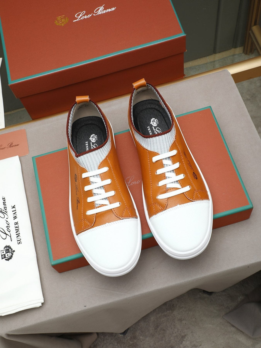Loro Piana Lace-Up Low-Top Sneakers — front