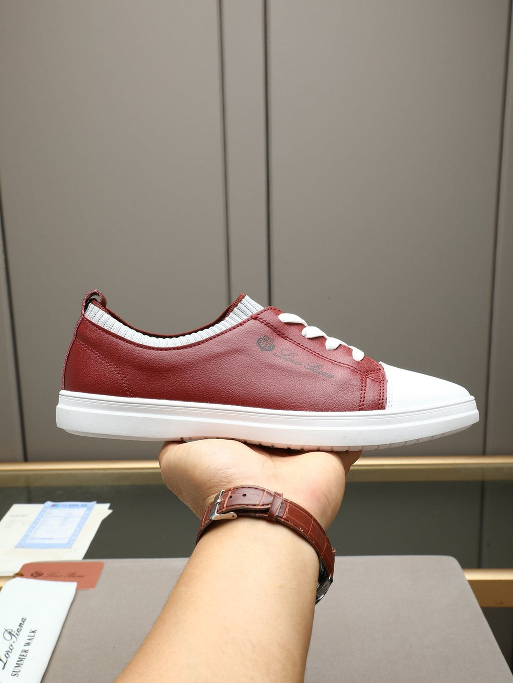Loro Piana Lace-Up Low-Top Sneakers — model