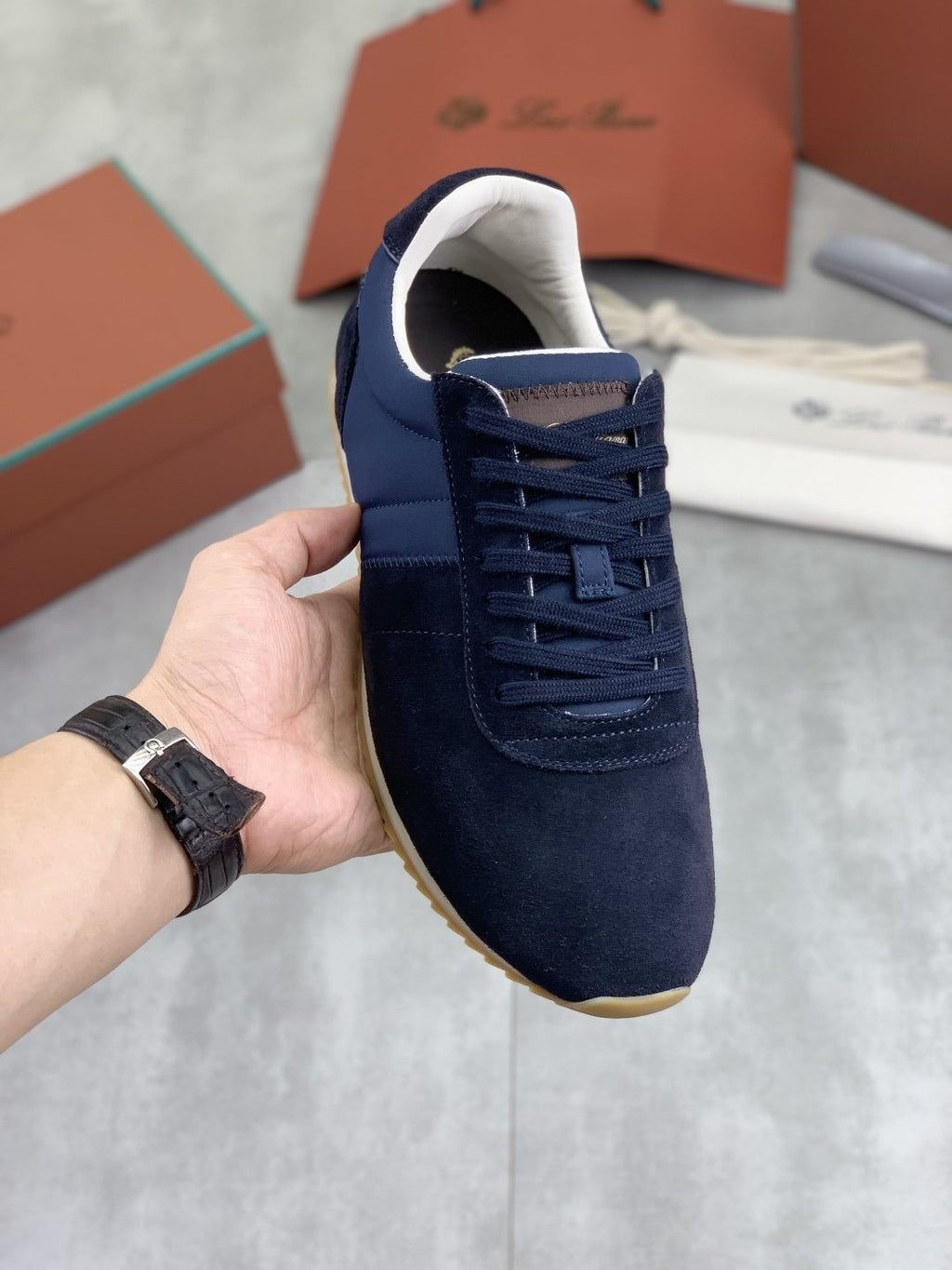 Loro Piana Black Low-Top Sneakers — model