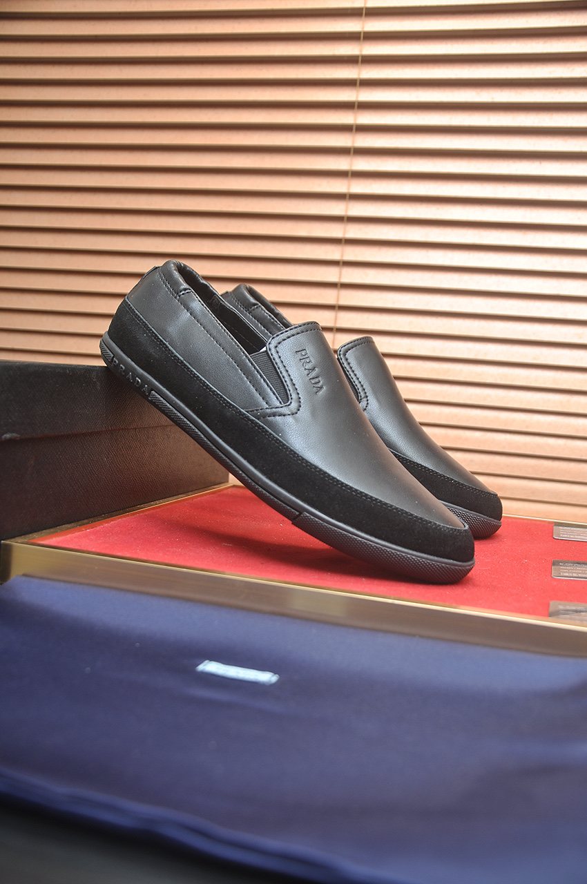 Prada Men’s Smooth Slip-On Shoes — side