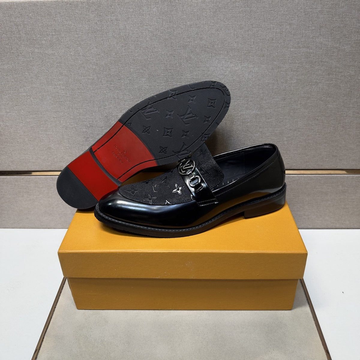 Louis Vuitton Buckle Slip-On Dress Shoes — detail
