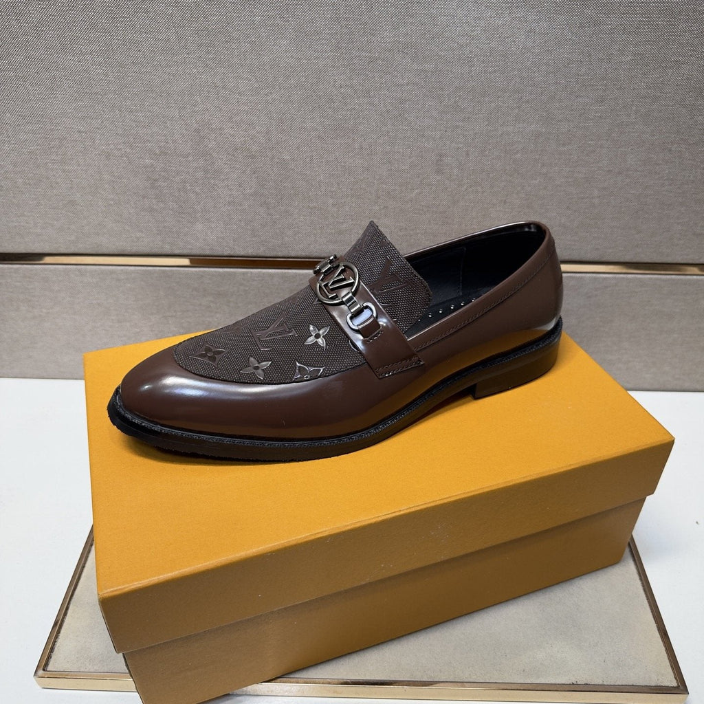 Louis Vuitton Buckle Slip-On Dress Shoes — front