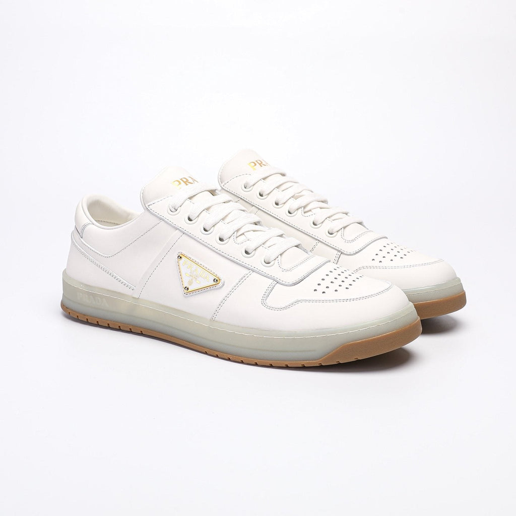 Prada Triangle Plaque Low-Top Sneakers — front