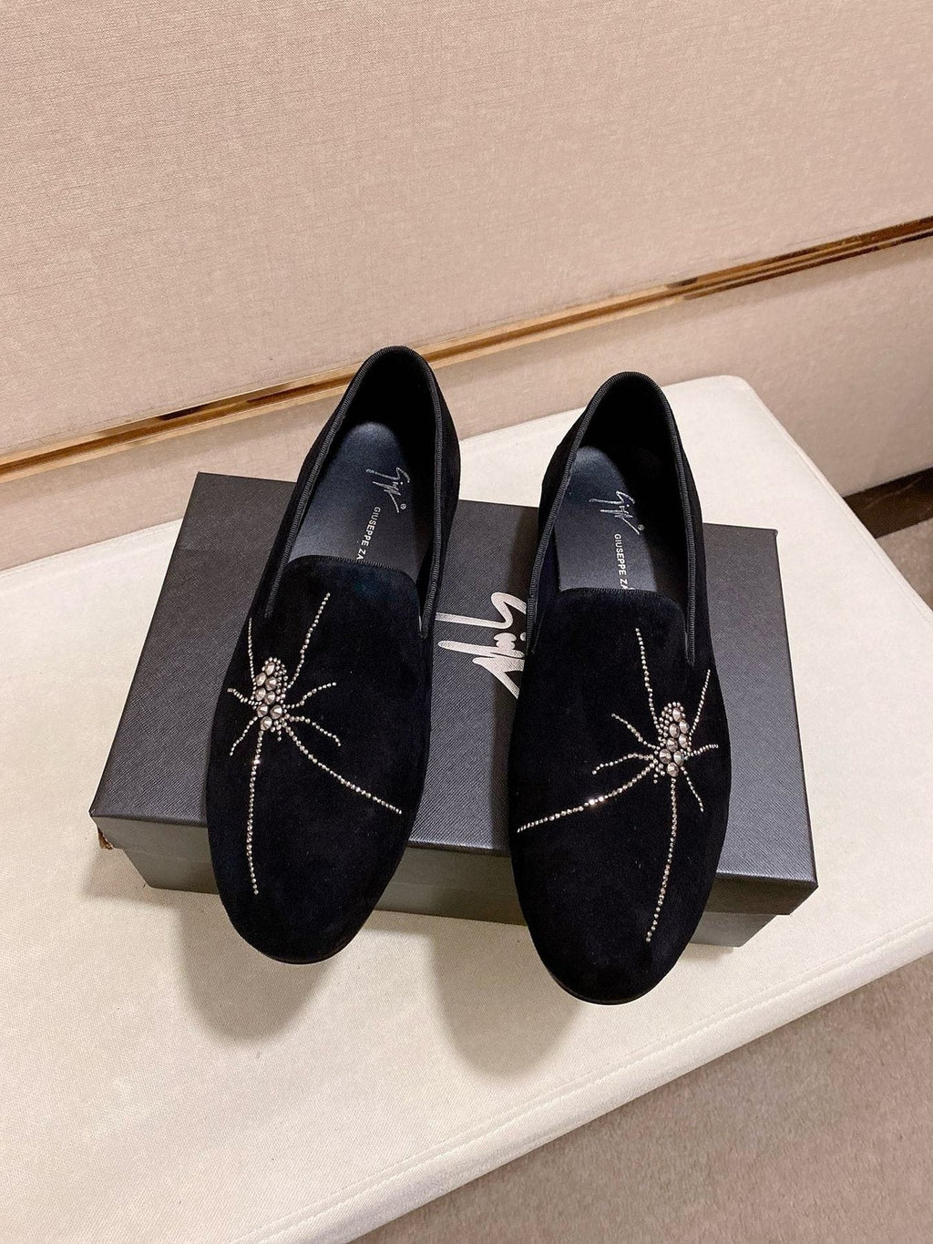 Giuseppe Zanotti Black Spider Loafers — front