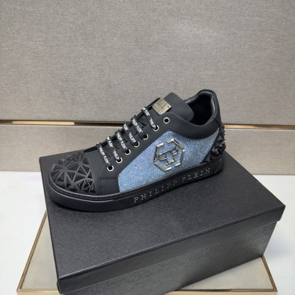 Philipp Plein Textured Logo High-Top Sneakers — side