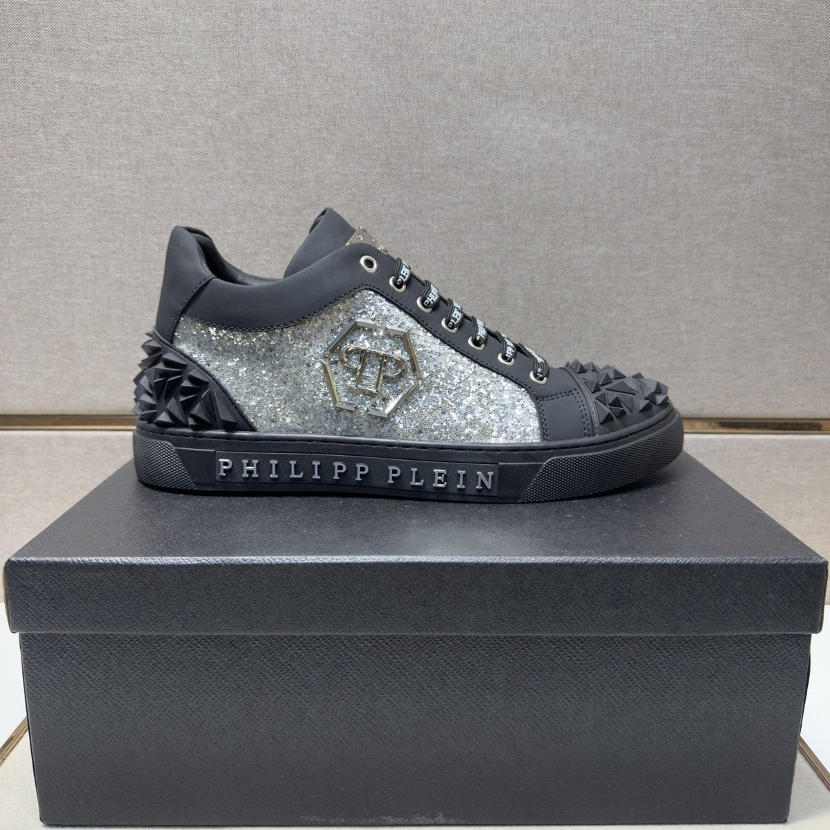 Philipp Plein Studded Panel Low-Top Sneakers — side