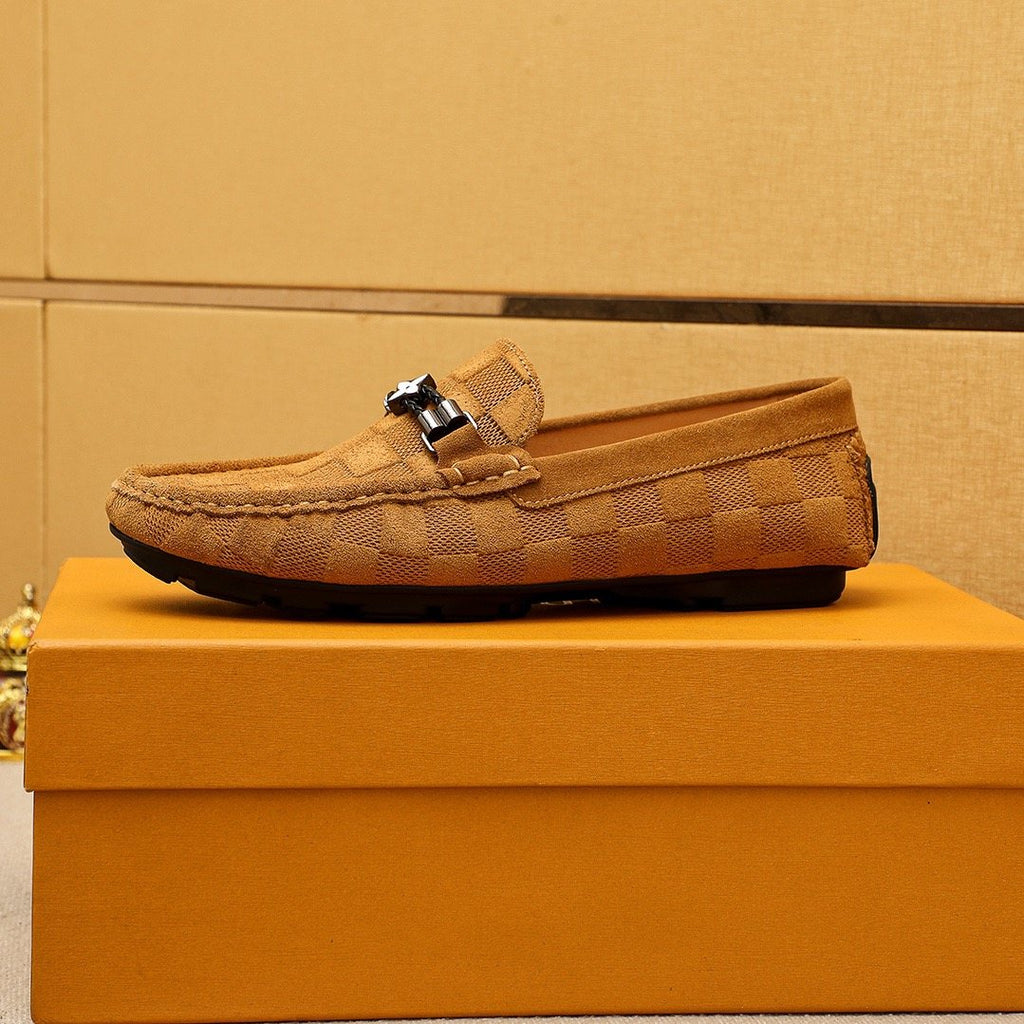 Louis Vuitton Check-Pattern Buckle Loafers — side
