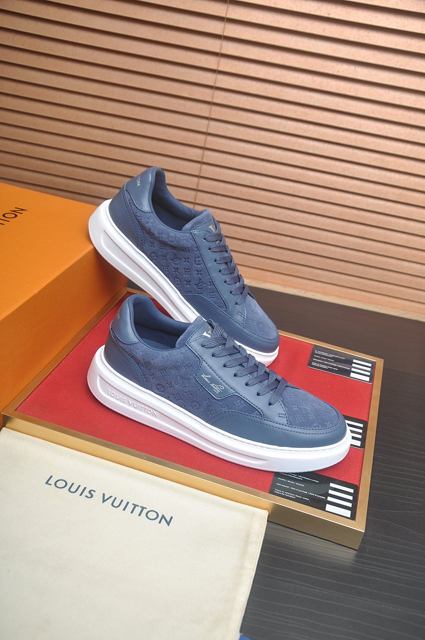 Louis Vuitton Textured Low-Top Sneakers — side