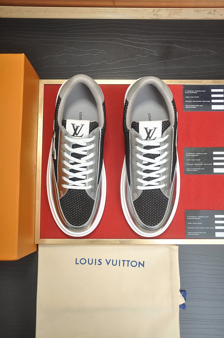 Louis Vuitton Metallic Panel Low-Top Sneakers — front