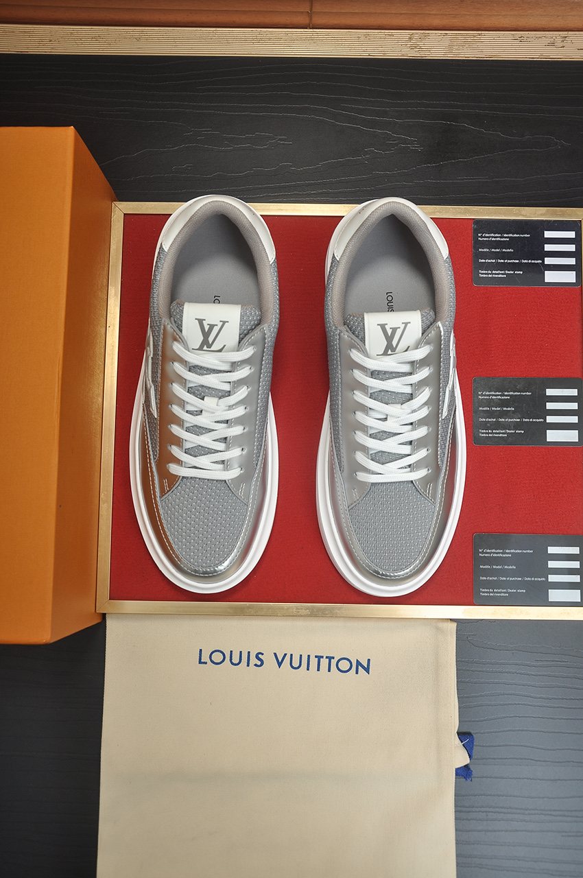 Louis Vuitton Metallic Panel Low-Top Sneakers — front