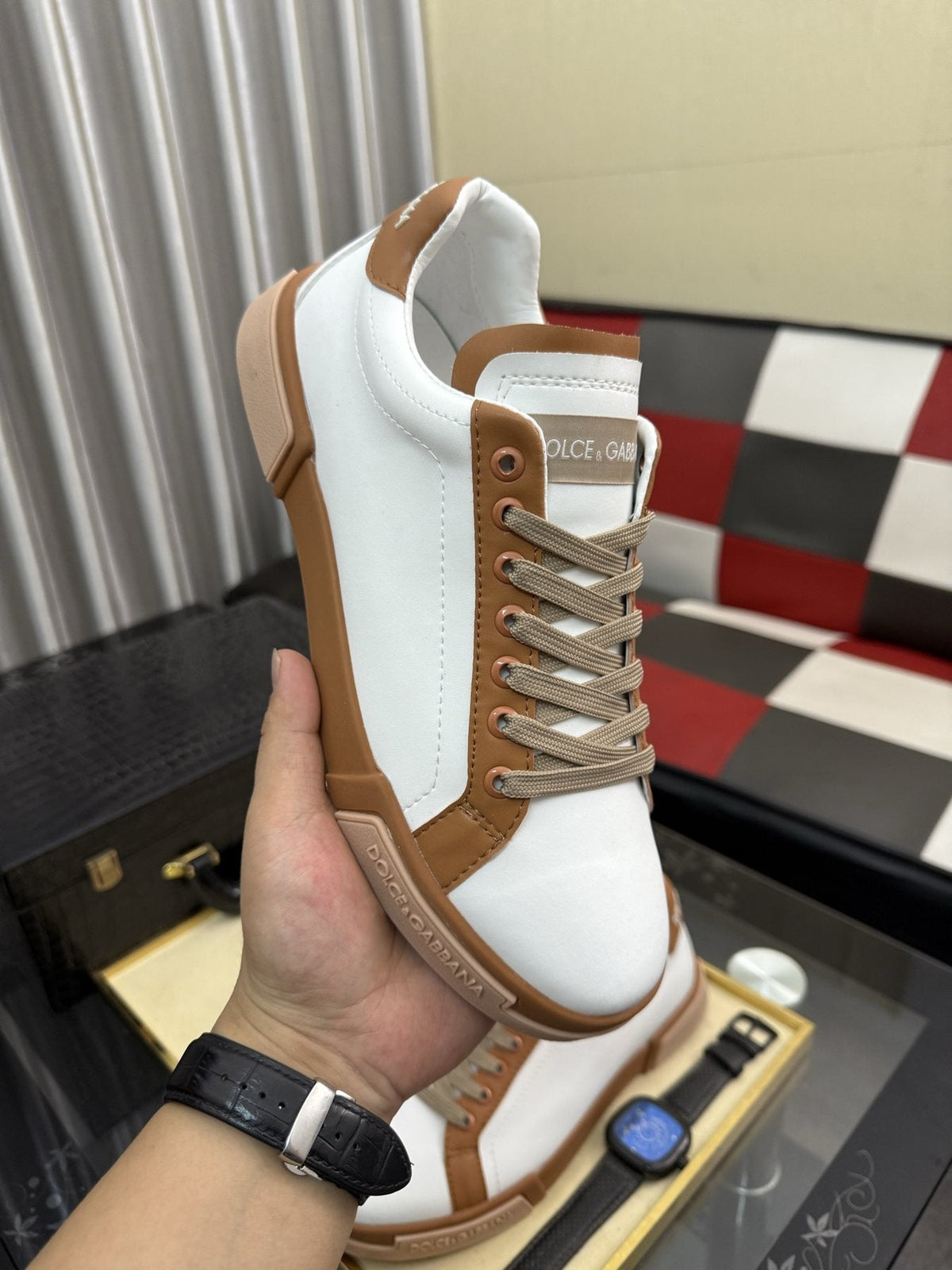Dolce & Gabbana Low-Top Lace-Up Sneakers — side