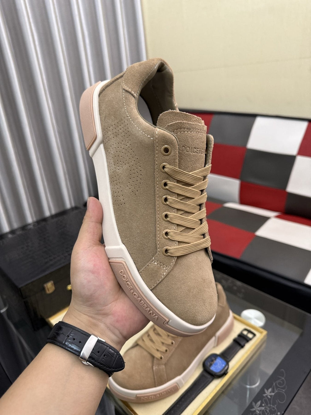 Dolce & Gabbana Low-Top Lace-Up Sneakers — side