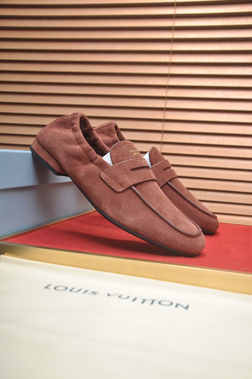 Prada Strap-Detail Slip-On Loafers — front