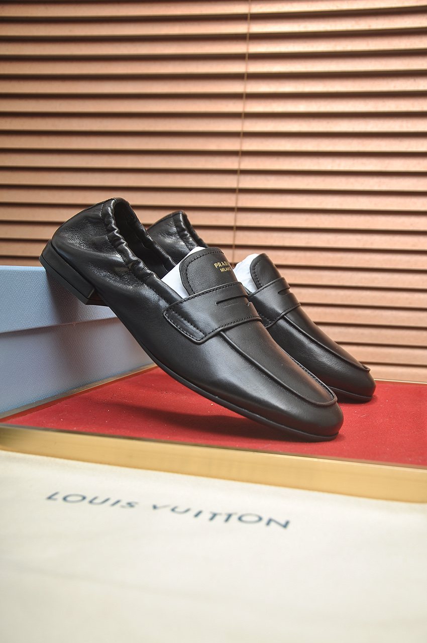 Prada Strap-Detail Slip-On Loafers — front