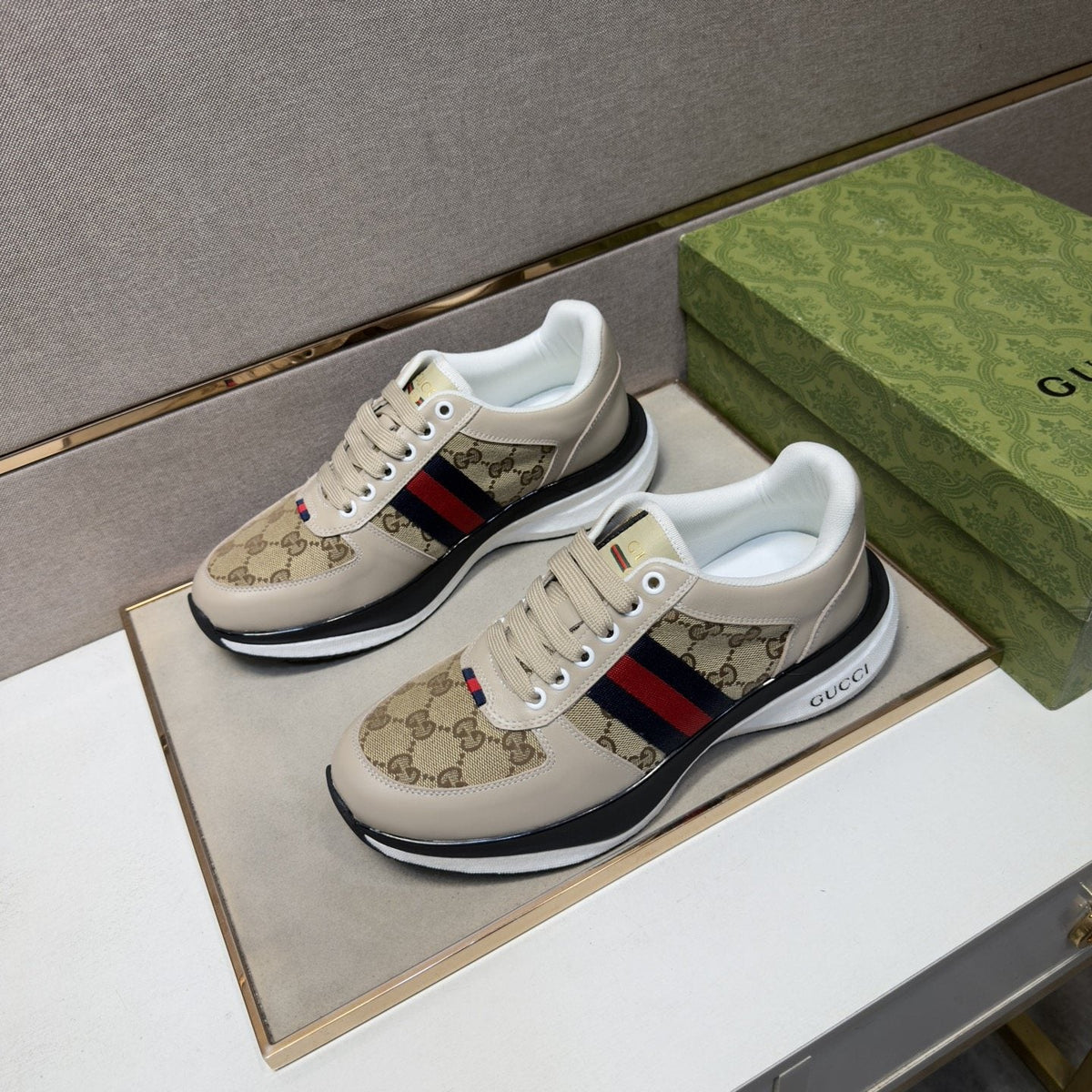 Gucci Web Stripe Low-Top Sneakers — front