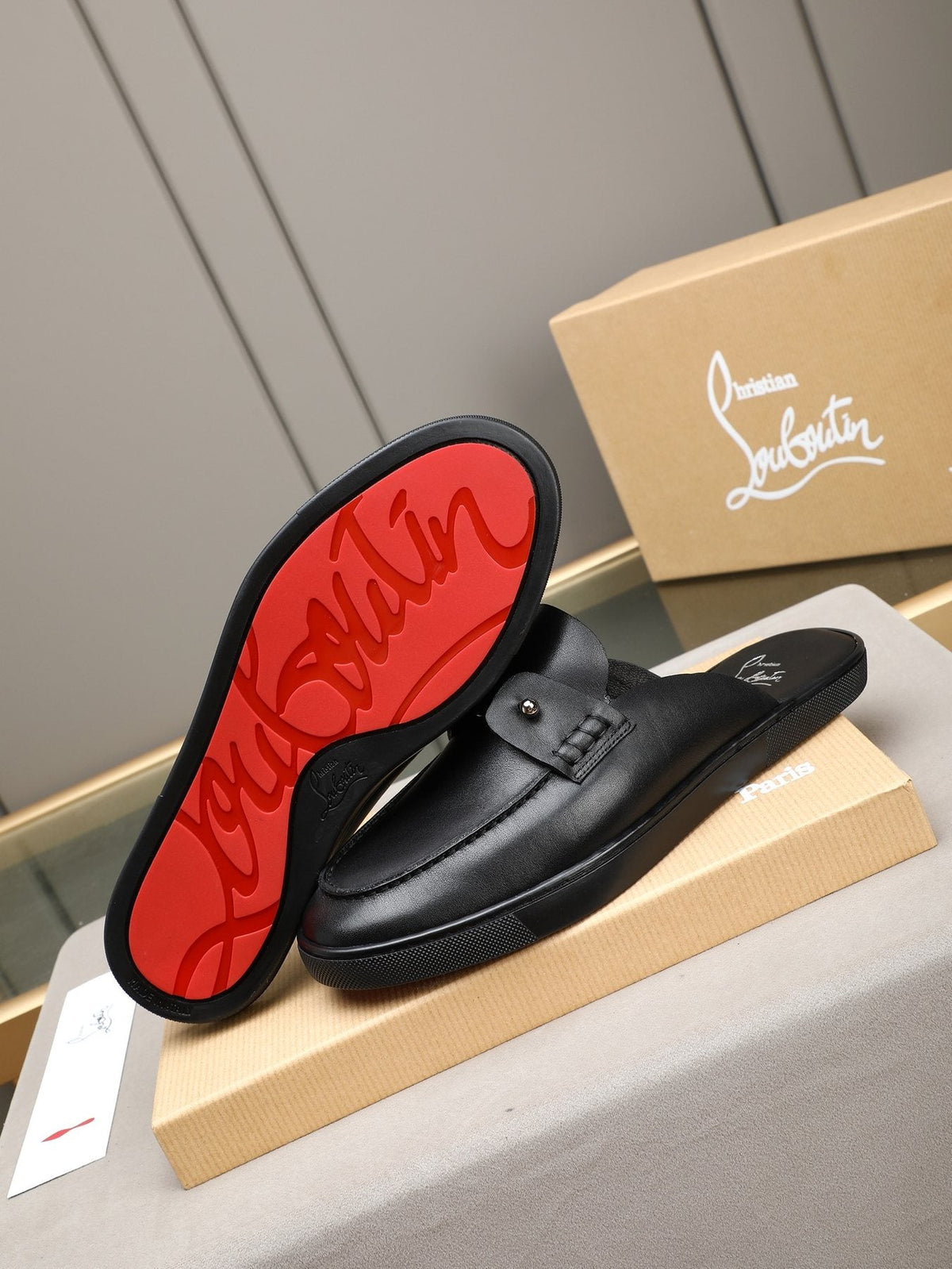 Christian Louboutin Buckle-Strap Slip-On Mules — front