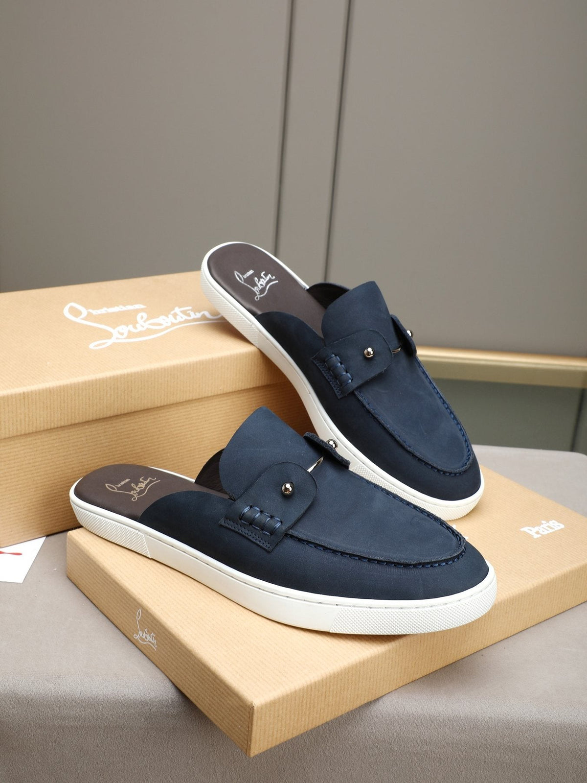 Christian Louboutin Buckle-Strap Slip-On Mules — front