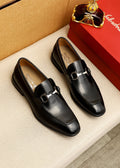 Salvatore Ferragamo Black Buckle Loafers — hero