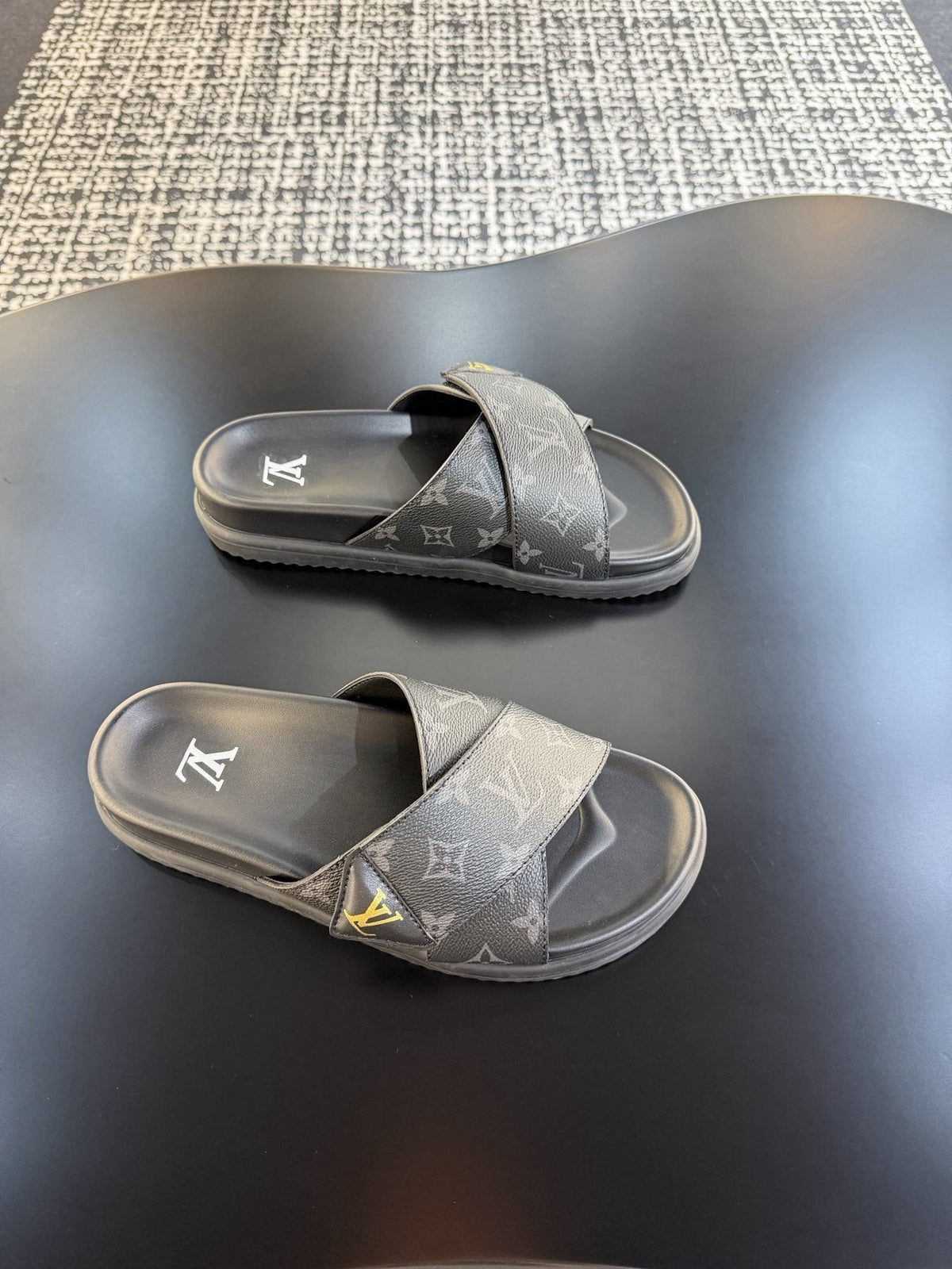 Louis Vuitton Monogram Cross-Strap Slide Sandals — side
