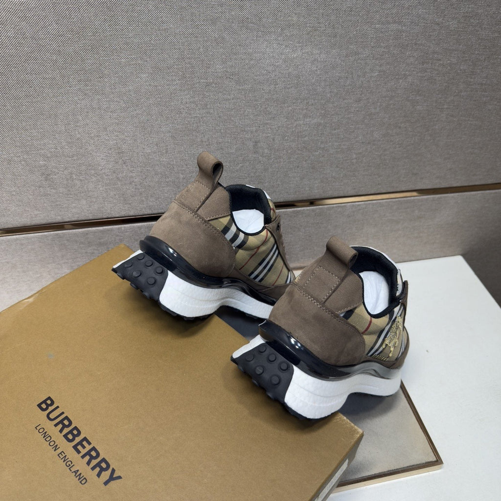 Burberry Plaid Panel Sneakers — back