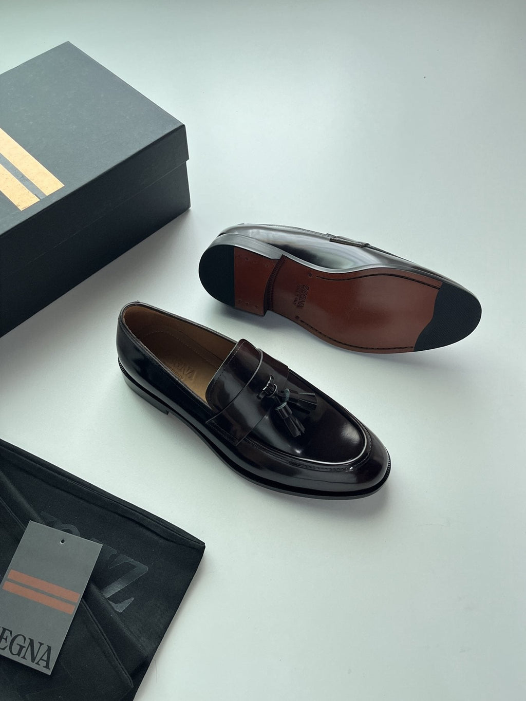 ZEGNA Tassel Loafers — side