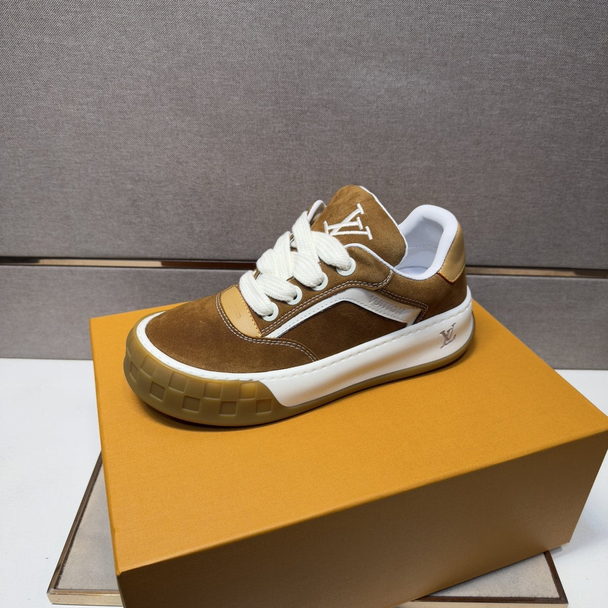 Louis Vuitton Panelled Gum Sole Sneakers — front