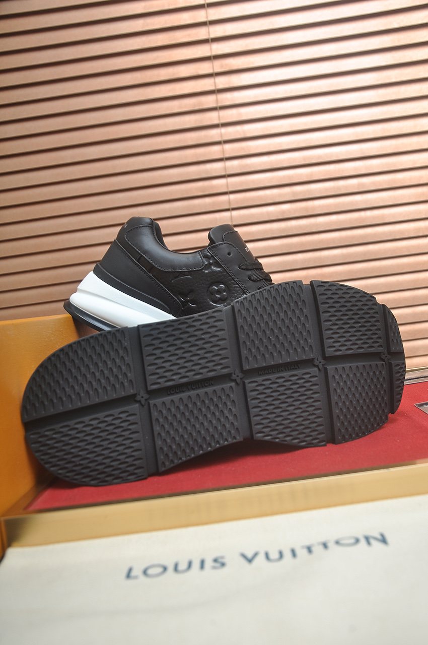 Louis Vuitton Black and White Low-Top Sneakers — back