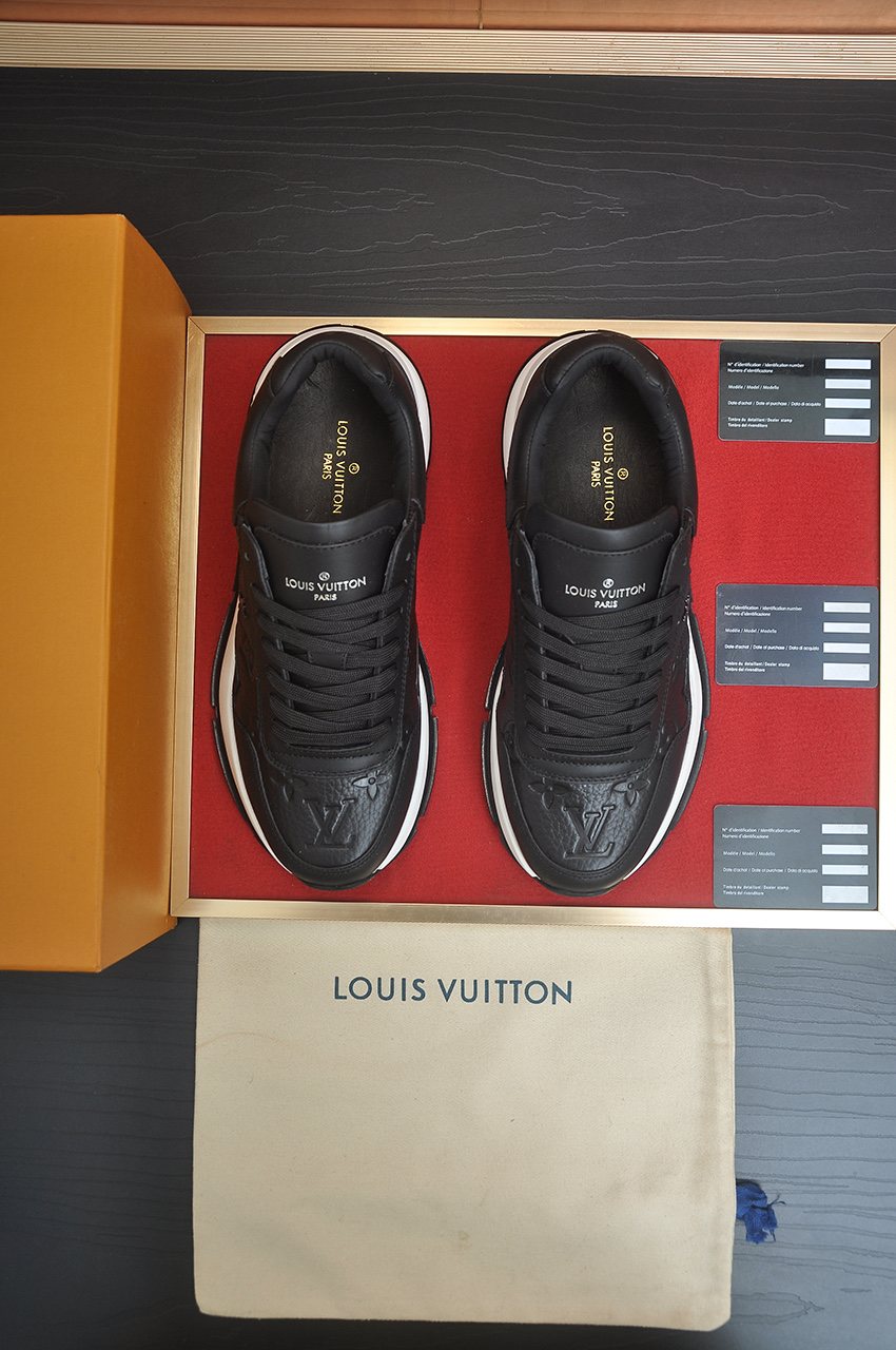 Louis Vuitton Black and White Low-Top Sneakers — hero