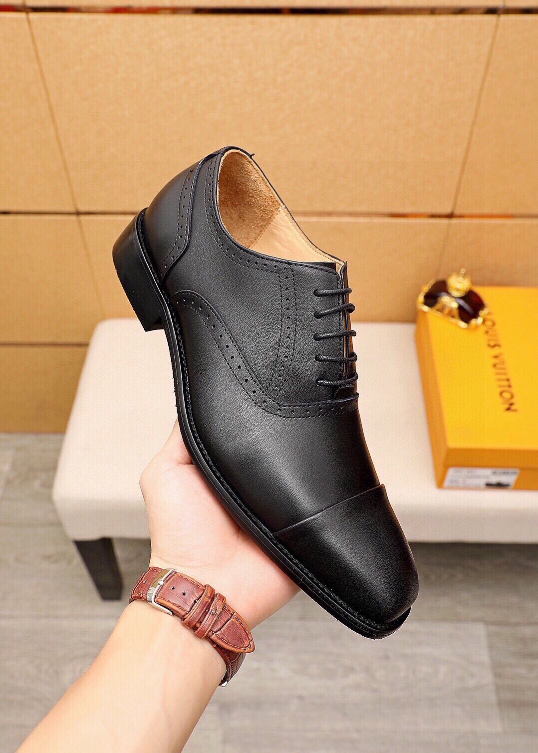 Louis Vuitton Cap-Toe Oxford Dress Shoes — model