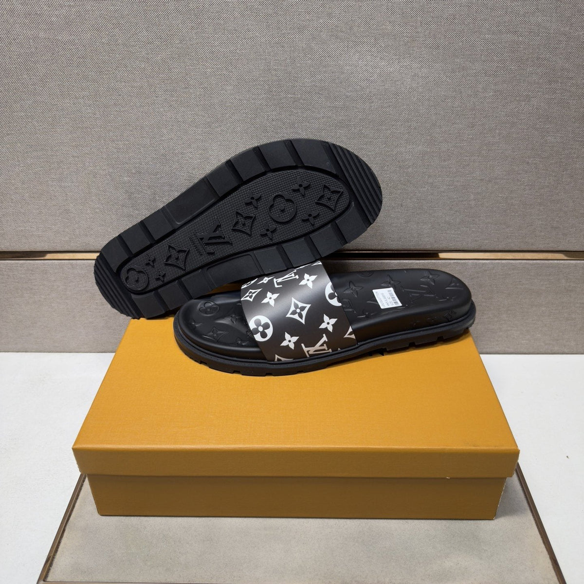 Louis Vuitton Pastel Multicolor Strap Slide Sandals — side