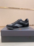 Zegna Leather and Suede Low-Top Sneakers — front