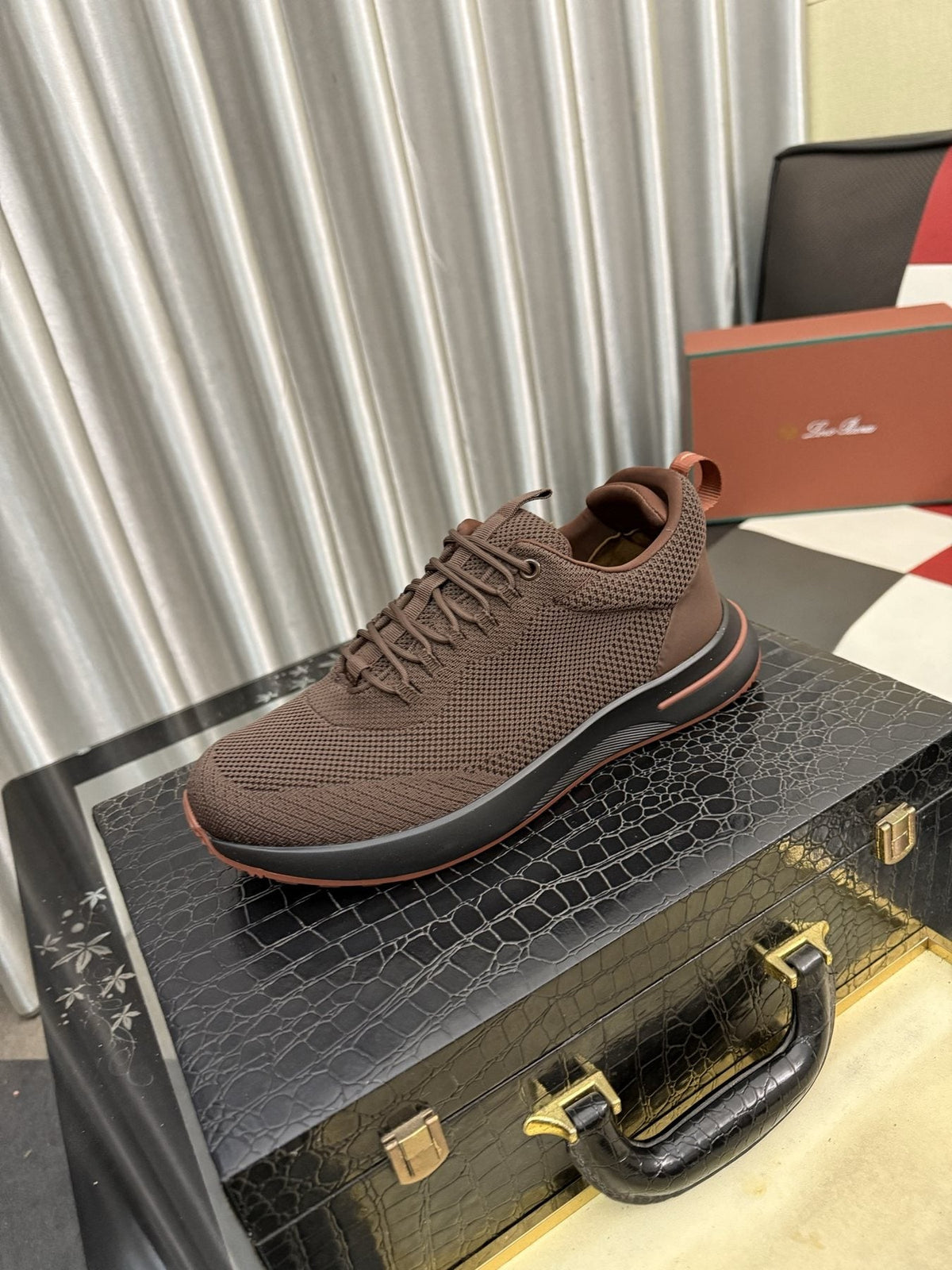 Mesh Lace-Up Low-Top Sneakers — side