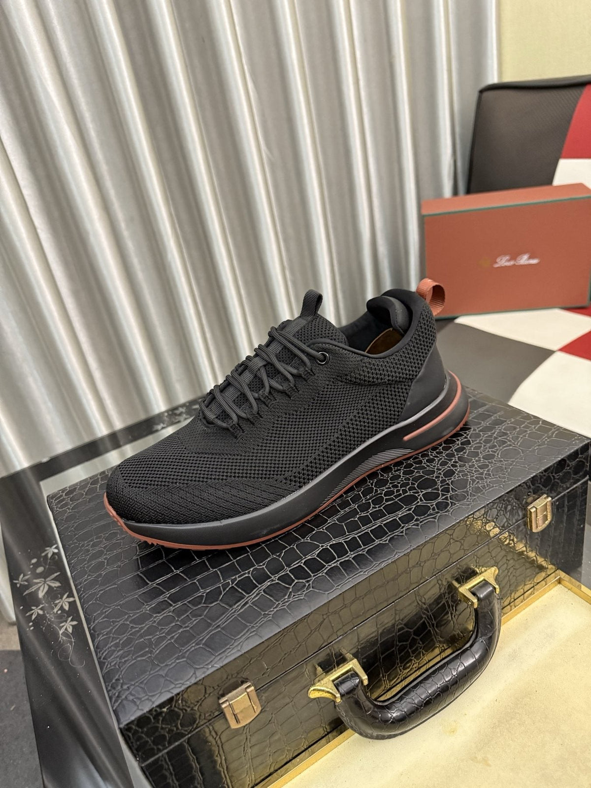 Mesh Lace-Up Low-Top Sneakers — side