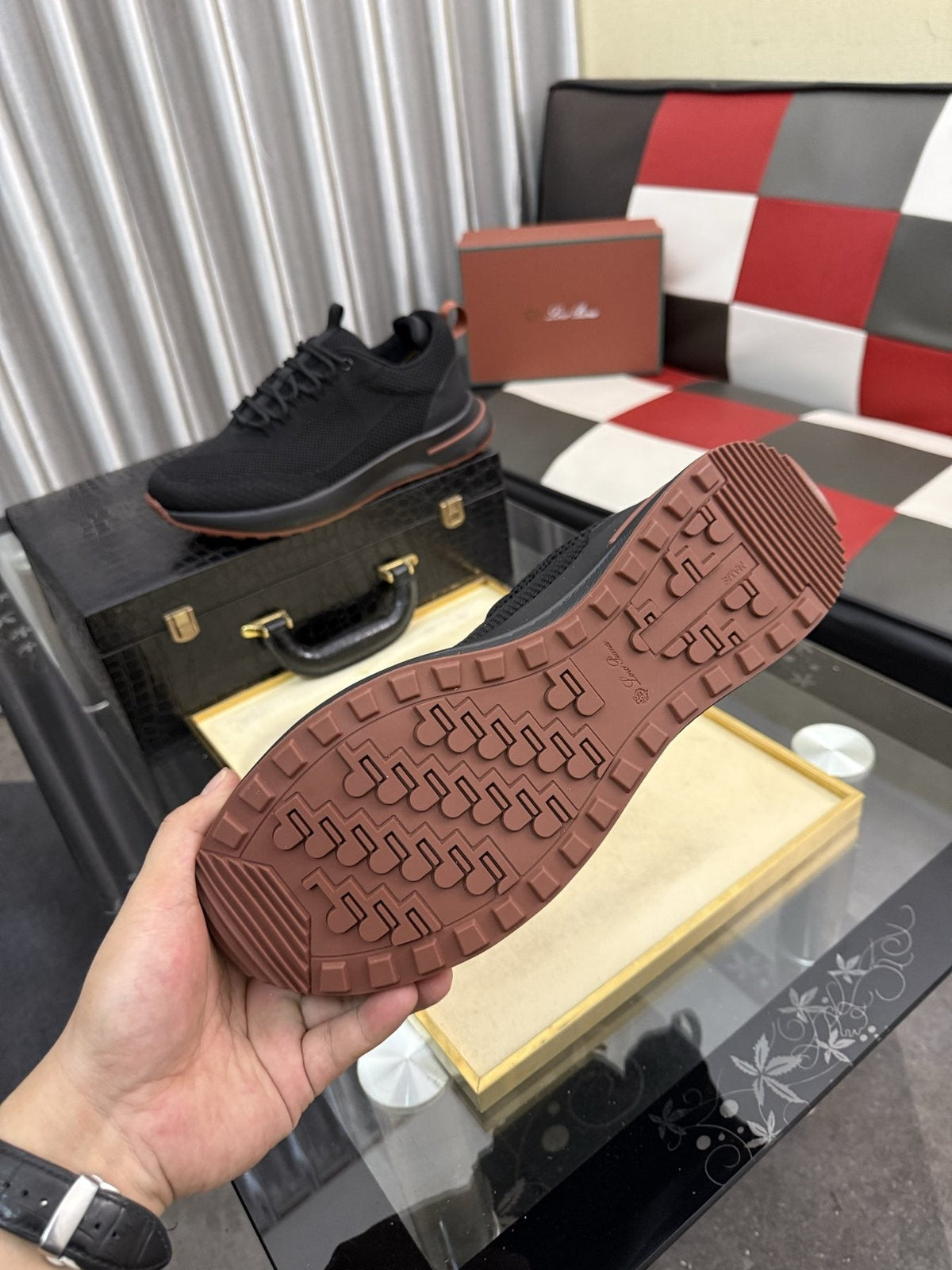 Mesh Lace-Up Low-Top Sneakers — side