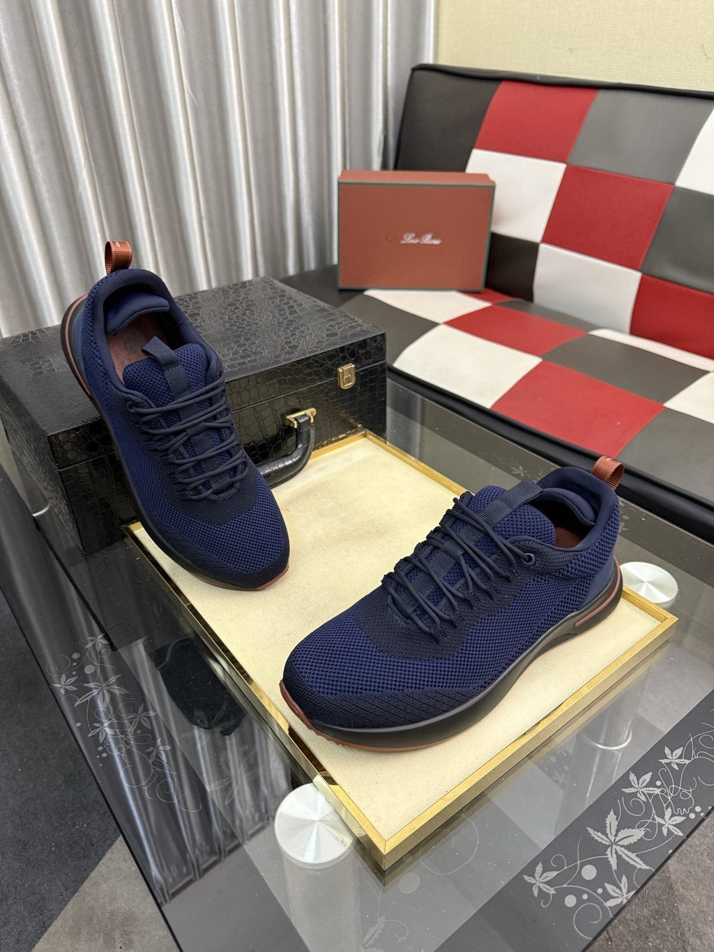 Mesh Lace-Up Low-Top Sneakers — front