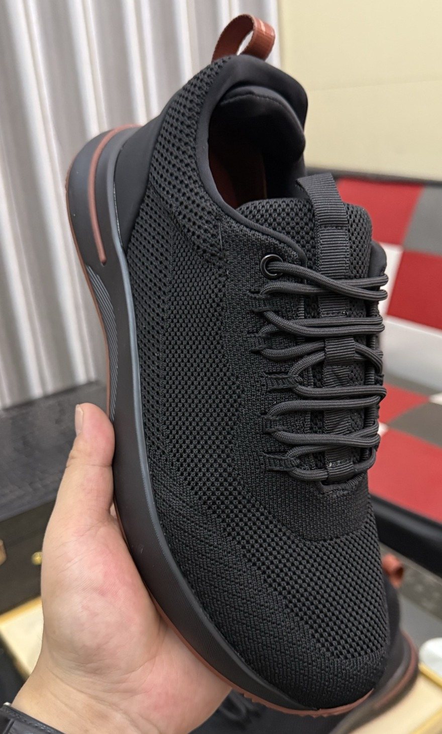 Mesh Lace-Up Low-Top Sneakers — front