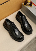 PRADA Glossy Lug Sole Derby Shoes — front