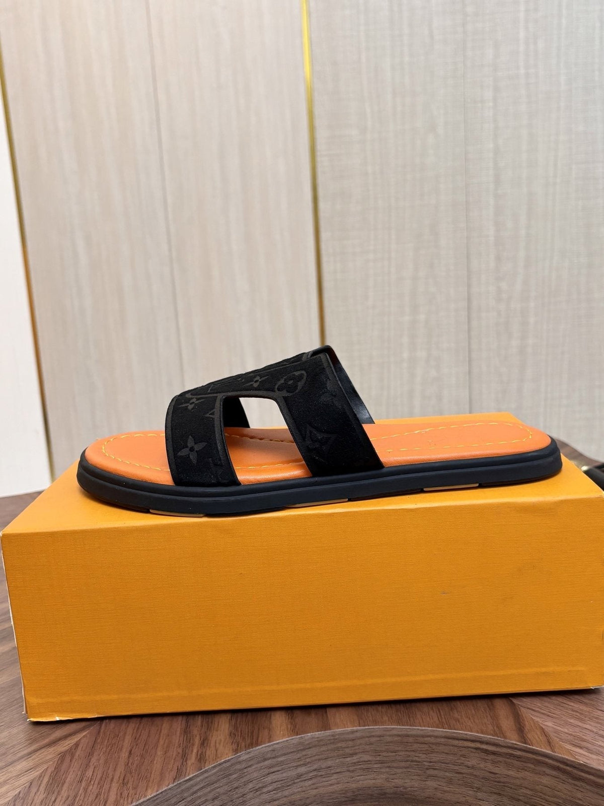 Louis Vuitton Monogram H-Cut Slide Sandals — side