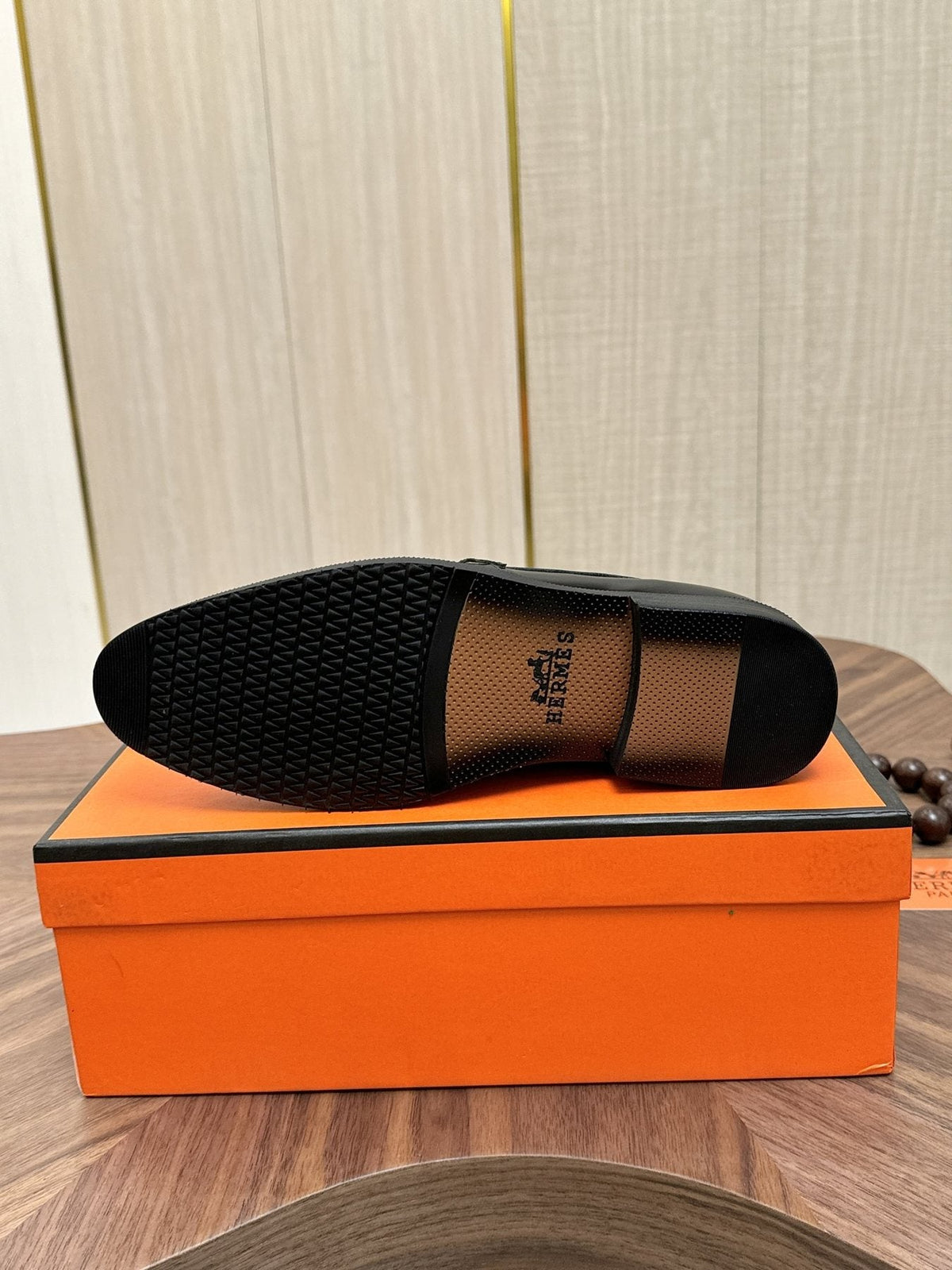 Hermès Metal H-Hardware Loafers — detail