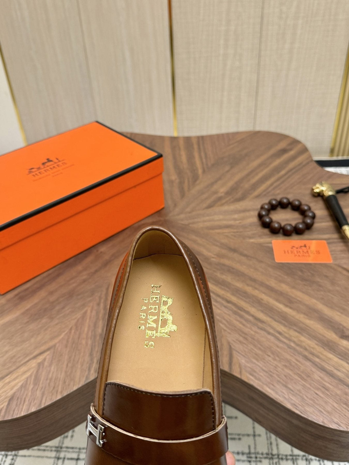 Hermès Metal H-Hardware Loafers — side