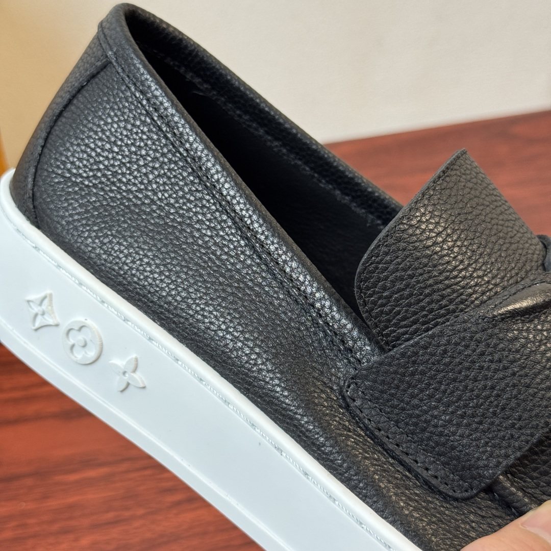 Louis Vuitton Textured Slip-On Loafers — detail