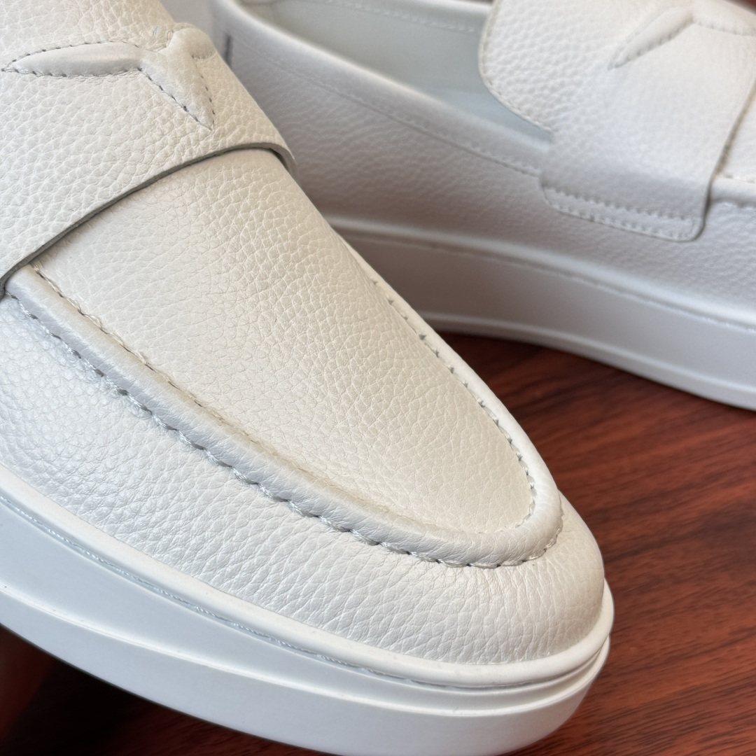 Louis Vuitton Textured Slip-On Loafers — detail