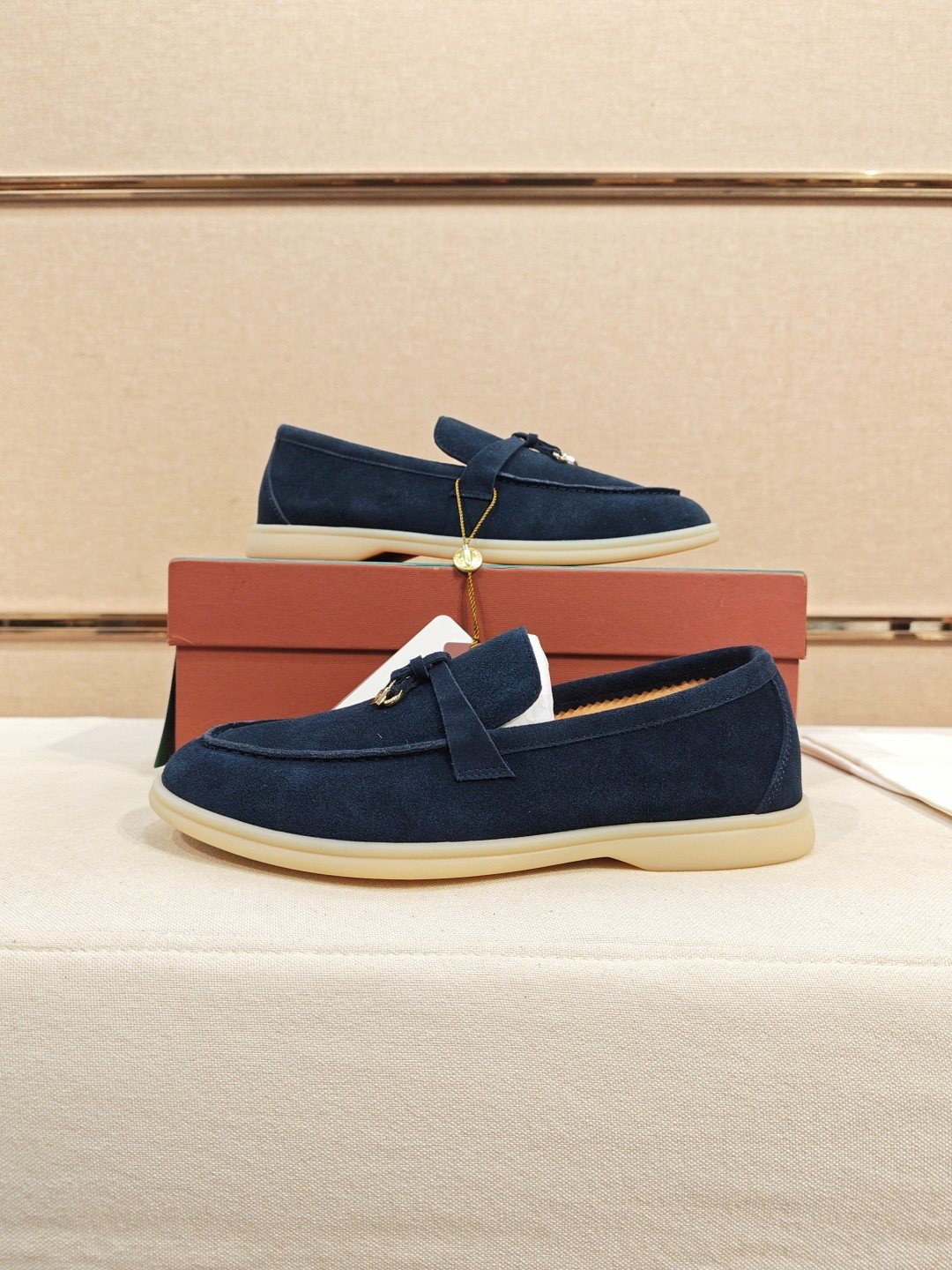 Loro Piana Metal-Charm Moc Toe Loafers — side
