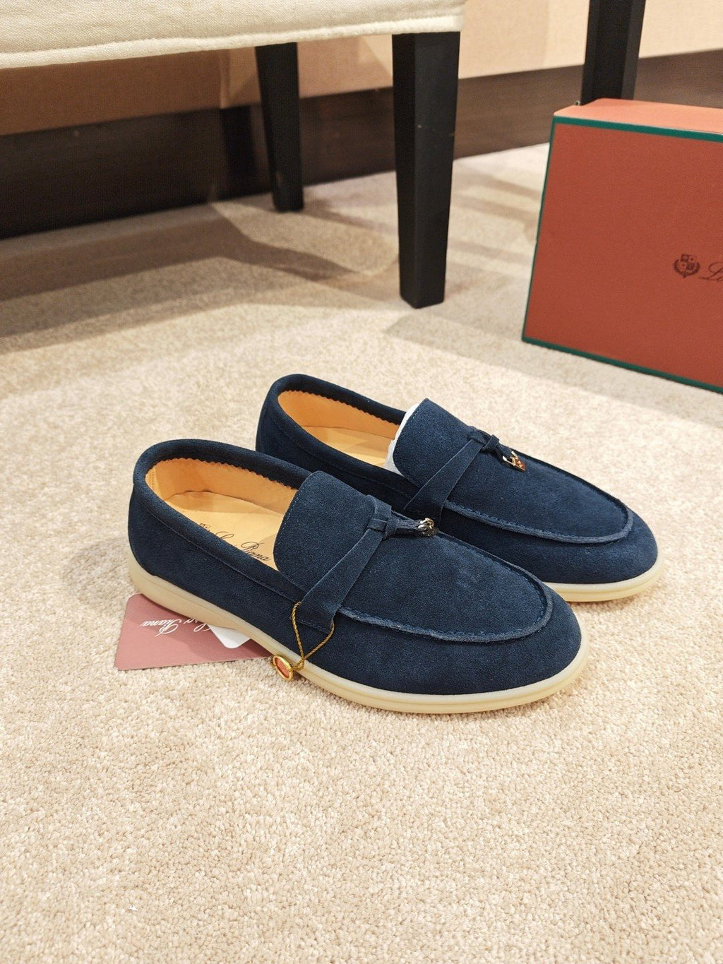 Loro Piana Metal-Charm Moc Toe Loafers — front