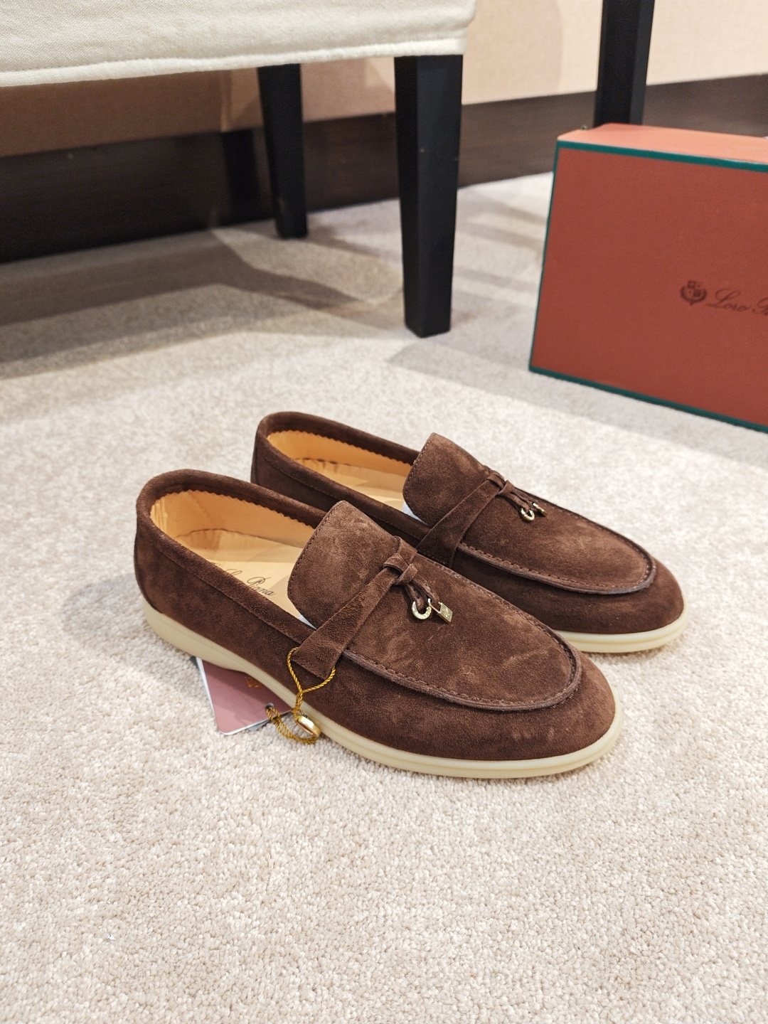 Loro Piana Metal-Charm Moc Toe Loafers — front