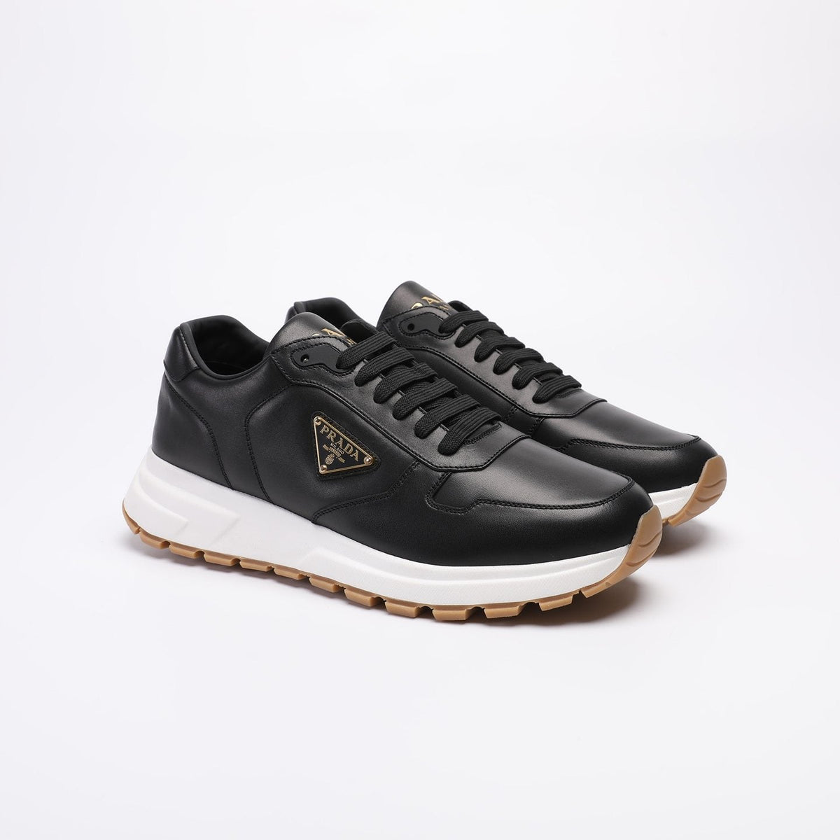 Prada Triangle Badge Low-Top Sneakers — side