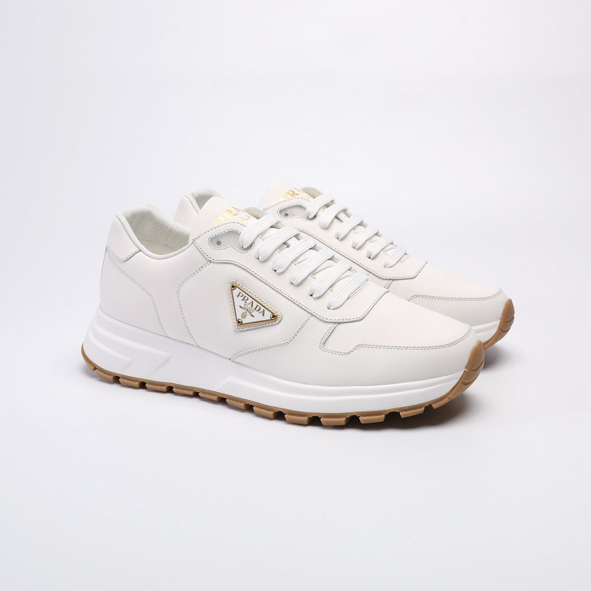 Prada Triangle Badge Low-Top Sneakers — side