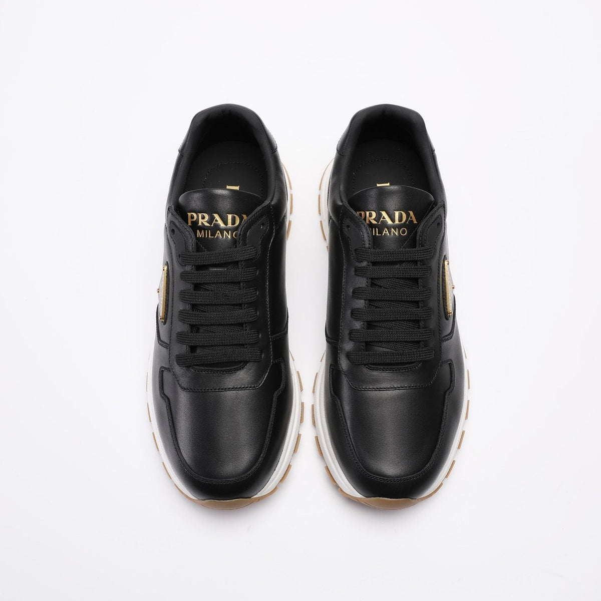 Prada Triangle Badge Low-Top Sneakers — front